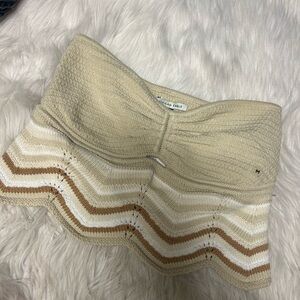NWT American Eagle Tan and Cream Knit Tube Top